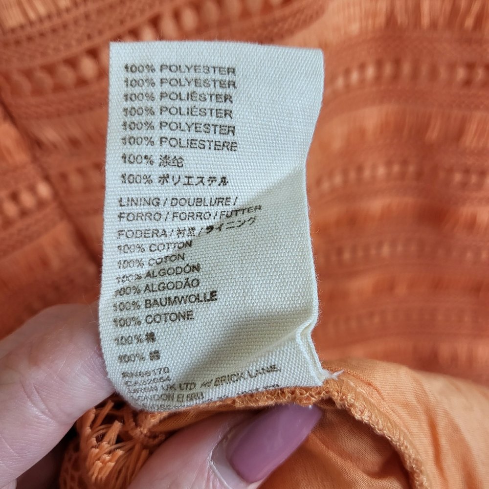 NWT Anthropologie Let me be orange fringed tube boho dress size M - Picture 5 of 11
